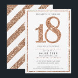 Invitation  glamour d'anniversaire avec âge en GRAND 18 ans e<br><div class="desc">[NOTE - L'EFFET D'ÉCLAT D'OR ROSE EST UNE IMAGE IMPRIMÉE] Un design d'invitation super simple mais élégant pour votre ANNIVERSAIRE. Impressionnez vos amis et votre famille avec ce petit numéro; D Configuration en tant que modèle, il vous est facile d'ajouter vos propres détails ou d'appuyer sur le bouton de personnalisation...</div>