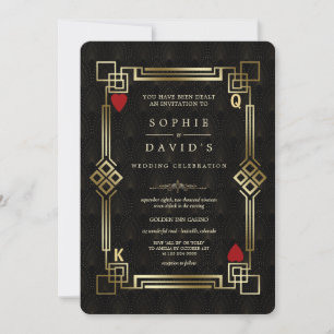 Invitation Glamour Gatsby Casino Poker Las Vegas Mariage