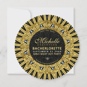 Invitation Glamour Gold et Black Girls Night Out Party