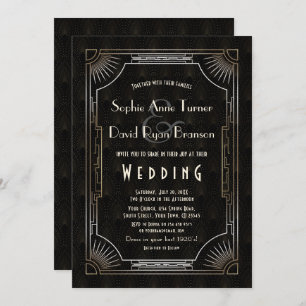 Invitation Glamour Great Gatsby Gold Art Déco Mariage