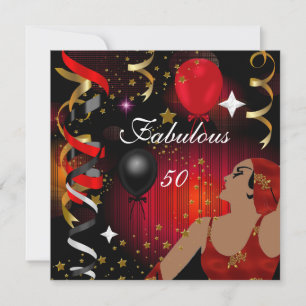 Invitation Glamour Lady Fabuleux 50 Cinquante Anniversaire fê