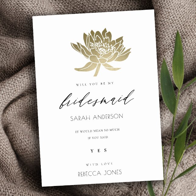 INVITATION GLAMOUR OR PÂLE OR BRIDE FLEUR DE LOTUS BLANC DEMO (Créateur téléchargé)