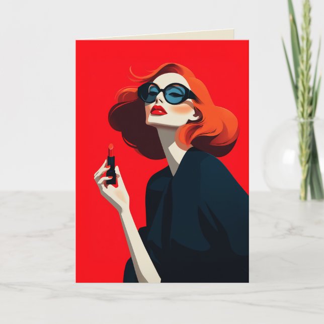 Invitation Glamour rouge gras (Devant)