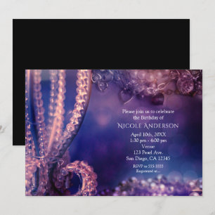 Invitation Glamour Violet Éclat Chic Perles