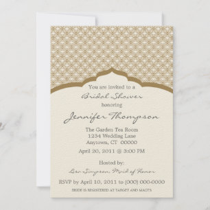 Invitation Glamourous Chic Bridal Shower. Brun