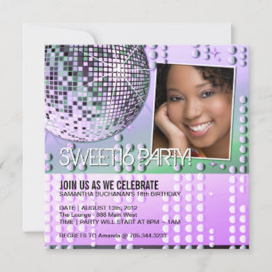 Invitation Glamouruse pour un Sweet Sixteen sous D