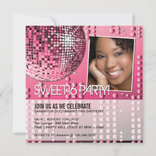 Invitation Glamouruse pour un Sweet Sixteen sous D