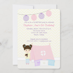 Invitation Glamping Sleepover Party