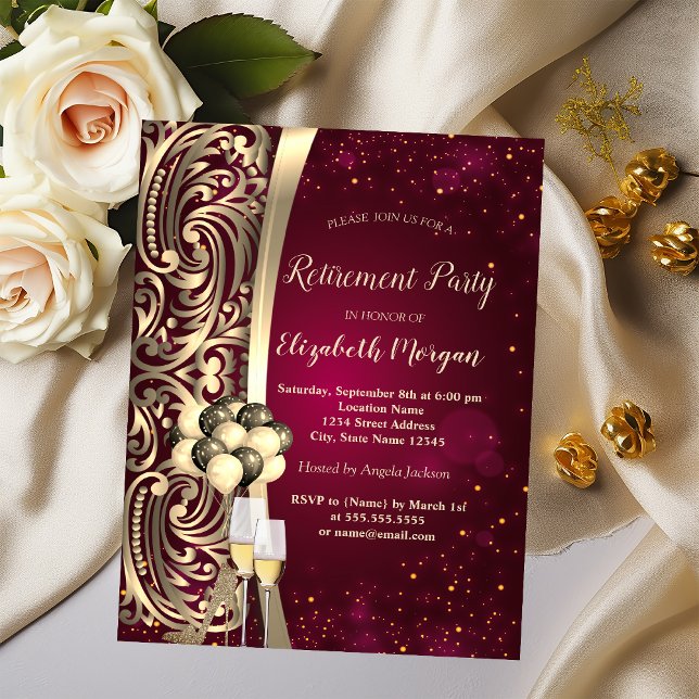 Invitation Glas à perles d'or, Retraite à talons hauts (Créateur téléchargé)