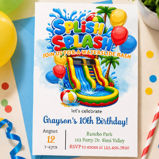 Invitation Glisse Glisse Toboggan Anniversaire | Maison Gonfl
