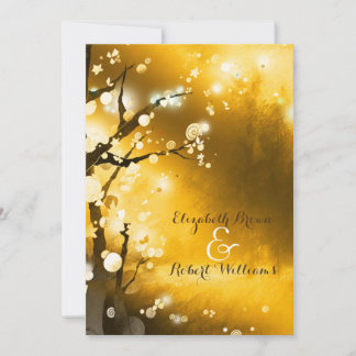 Invitation Glitter Golden Forest Mariage d'automne