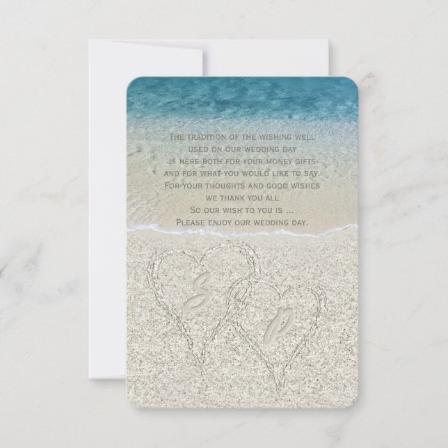 Invitation Glitter Sandy  Mariage sur la Plage Vœux de bonheu (Devant)