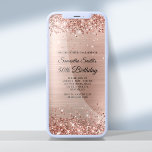 Invitation Glitterie brossé Rose Gold Foil 50e anniversaire<br><div class="desc">Une invitation glamour à 50ème anniversaire pour elle pour l'impression ou le téléchargement numérique. Parties scintillant brillante en or rose avec éclat contre une coordination en or faux rose et image graphique en feuille de métal brossé. Customisez la calligraphie et les styles de police nécessaires pour créer votre propre invitation...</div>