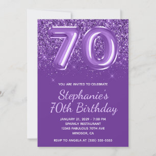 Invitation Glitterie étincelante Royal Purple Numéro 70 Anniv
