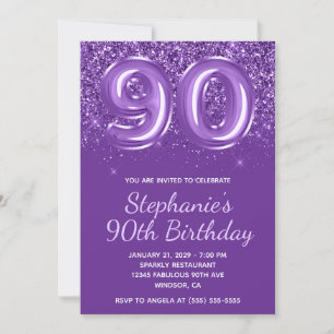 Invitation Glitterie étincelante Royal Purple Numéro 90 Anniv
