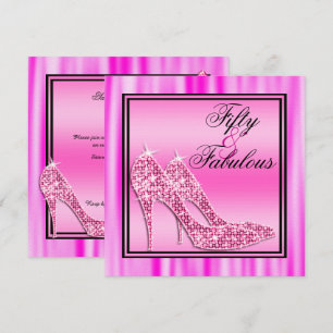 Invitation Glittery Stilettos & Music Fabulous 50