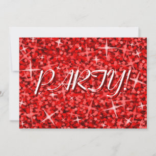 Invitation Glitz Red 'Party' Noël