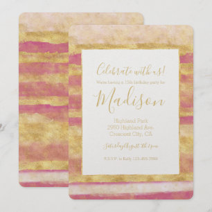 Invitation Glitz rose or