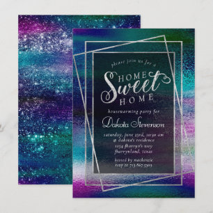 Invitation Glitzy Foil Holographie Iridescente Chauffage do