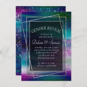 Invitation Glitzy Foil Holographique Iridescente Ombre Douc