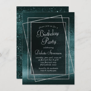 Invitation Glitzy Foil   Shamrock Green Glam fête d'anniversa