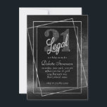 Invitation Glitzy Foil | Silver Platinum Shimmer 21 et juridi<br><div class="desc">Rich, dark, and sophisticated palette in deep contemporain shades of an original luxurious and simple faux-allic glitter ombre texture on a matching monochrome background. Cet effet est idéal pour un programme chic et uniquely. The design features a complet customizable text template and mixed media gradient that adds the parfait pop...</div>