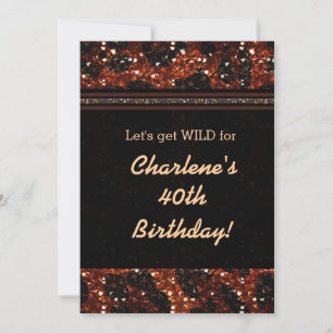 Invitation Glitzy Glam Parties scintillant Leopard Cheetah In