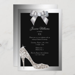 Invitation Glitzy Sparkly Stiletto, Soirée d'anniversaire de