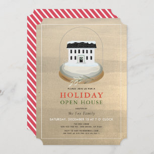 Invitation Globe des neiges Gold Holiday