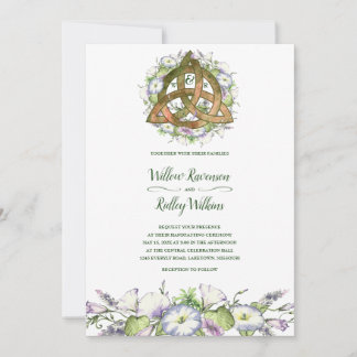 Invitation Gloire du matin Celtic Orange Triquetra Handfastin