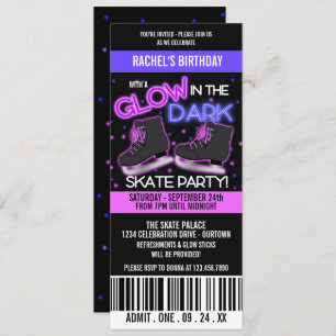Invitation Glow in the Dark Ice Skating Party
