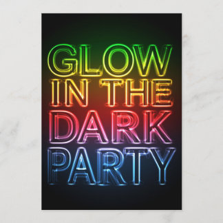 Invitation GLOW PARTY Glow in the Dark Birthday Party