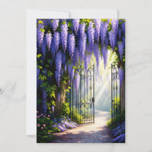 Invitation Glycine sur une grille de jardin victorien nostalg