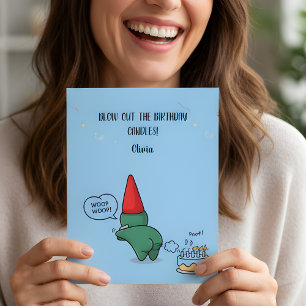 Invitation Gnome Drôle Qui Pète Pour Souffler Les Bougies D'a