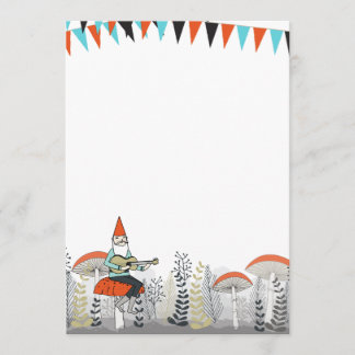 Invitation Gnome jouant l'invitation de guitare