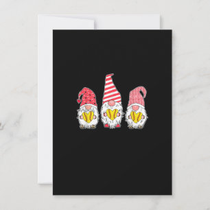 Invitation Gnome Love Softball Heart Leopard Plaid Noël