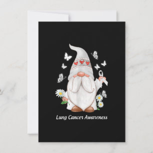 Invitation Gnome Lung Cancer Awareness With White Ribbon Gift