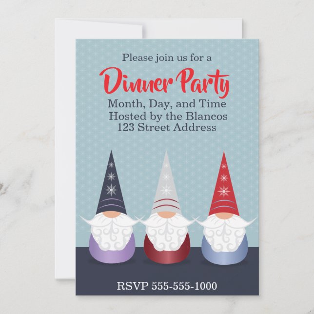 Invitation Gnome pour les Holidays (Devant)