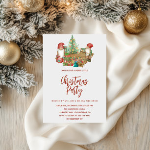 Invitation Gnome Whimsical & Fête de Noël Arbre