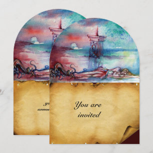 Invitation GNOMON ET DAME DU LAC Parchemin Brown