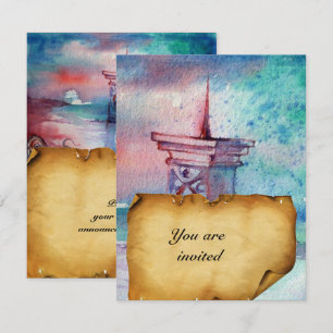 Invitation GNOMON ET DAME DU LAC Parchemin Brown