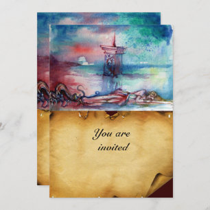 Invitation GNOMON ET DAME DU LAC Parchemin Brown