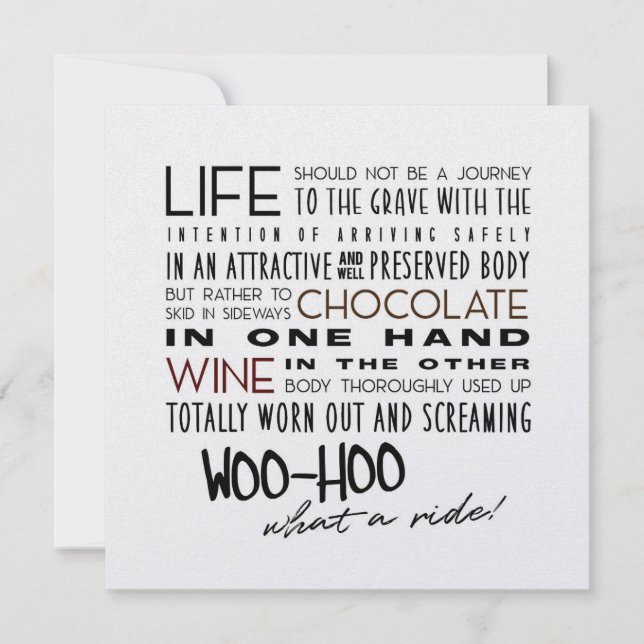 Invitation GO BIG OR GO HOME! 5.25 x 5.25 card (Devant)