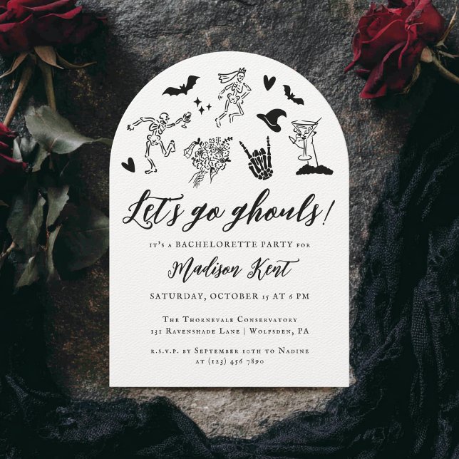 Invitation Go Ghouls Éffrayant Whimsical Bachelorette (Créateur téléchargé)
