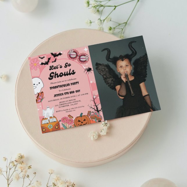 Invitation Go Ghouls Halloween Anniversaire Super rétro (Créateur téléchargé)