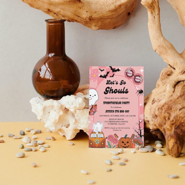 Invitation Go Ghouls Halloween Anniversaire Super rétro (Créateur téléchargé)