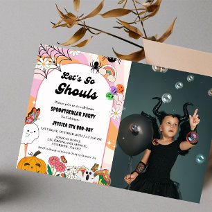 Invitation Go Ghouls Halloween Anniversaire Super rétro