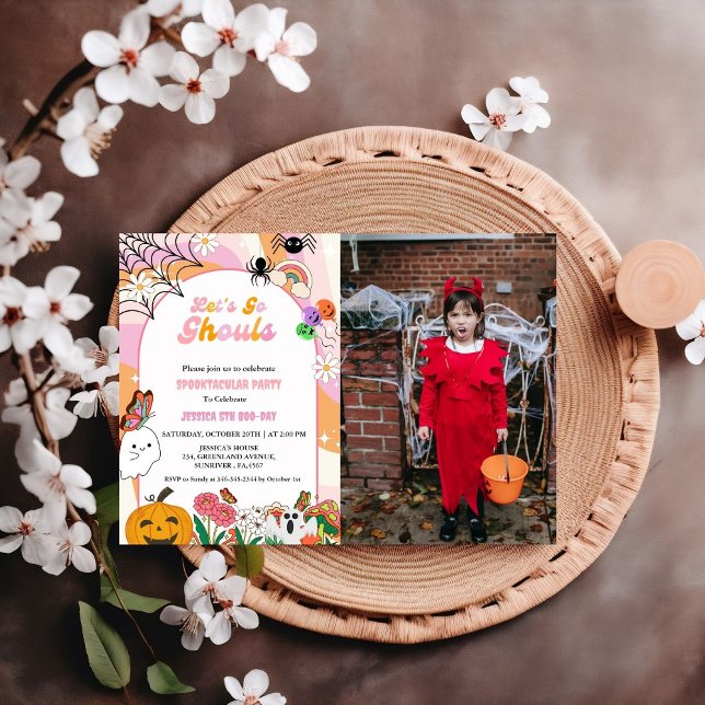 Invitation Go Ghouls Halloween Retro Super Anniversaire I (Créateur téléchargé)