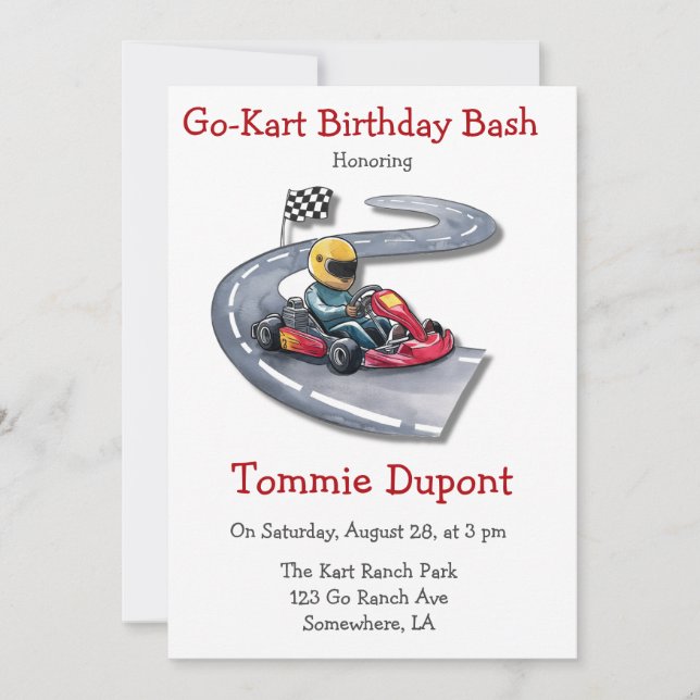 Invitation Go-Kart Anniversaire Bash (Devant)