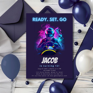 Invitation Go Karting Go Kart Racing Voiture Boy Fête d'anniv